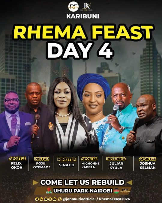Speakers at Rhema Feast Day 4. PHOTO/https://www.facebook.com/johnkuriaofficial