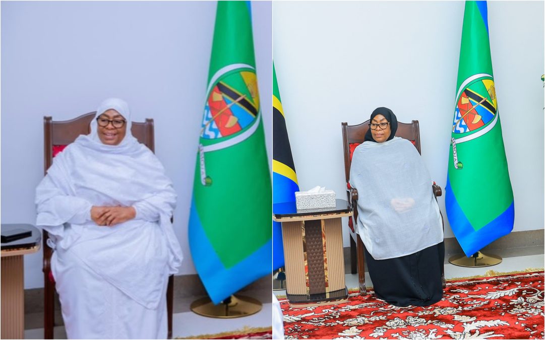 A collage of Samia Suluhu. PHOTO/@ommydimpoz/Instagram
